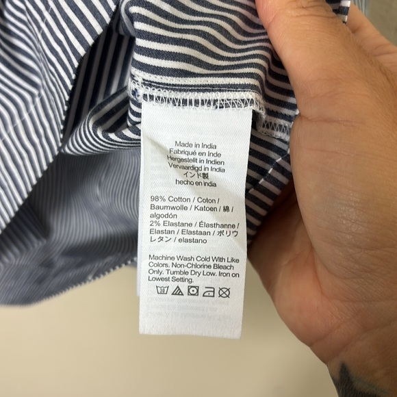 J. Crew Striped long-sleeve scoopneck blouse Gray White size Small - Picture 6 of 9